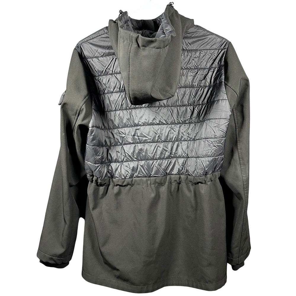 Lauren Ralph Lauren Women's Black Quilted Hybrid Zip Up Hooded Jacket Size L - Picture 3 of 12